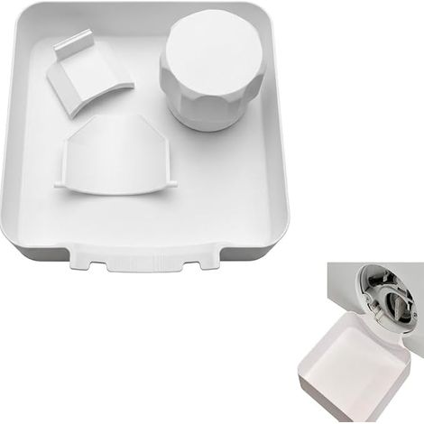 Bac de Vidange pour Machine à Laver 17,8cm Plateau Étanche en PP et PLA avec 2 Déflecteurs et Écrous Entonnoir de Vidange Anti-Fuite Adaptable Universel