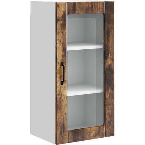 Maison Exclusive - Mobile in vetro da parete PORTO Rovere fumé 40 x 31 x 80 cm
