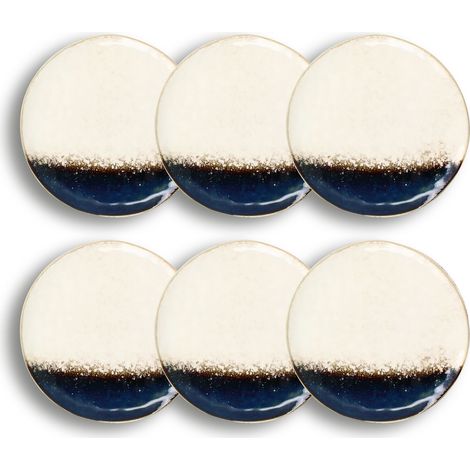 Lot de 6 assiettes plates en grès 27,5cm, KATANGA (1/5)