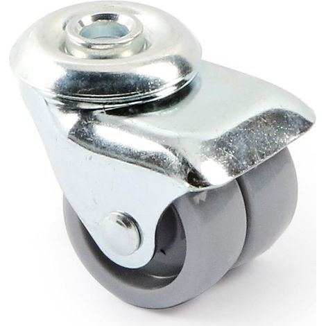 rueda giratoria rumbo aro doble plastico ø40 tp zincado taladro pasante diametro 10mm. (1/2)