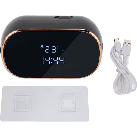 Automatischer Schaumseifenspender 350 ml, USB-aufladbar, Schwarz, mit Sensor und Wandhalterung für Küche und Bad