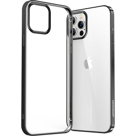 NBS Ultradünne, transparente Hülle mit Metallrahmen für iPhone Pro Max 12 Schwarz (1/5)