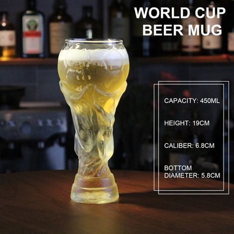 Verre à bière 450ml en verre borosilicate blanc épais, chopes pour sodas, thé glacé, limonade (1/5)