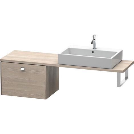 BRIOSO consolle bassa con maniglia cromata 442x620x480mm silver pine