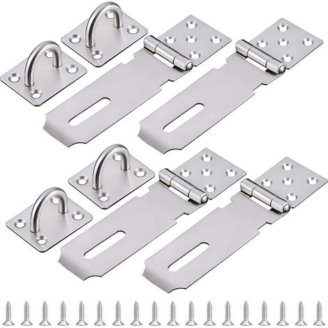 4er Set Riegelschloss Edelstahl abschließbar für Schränke, Schubladen, Werkzeugkasten