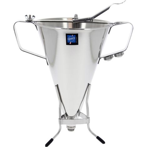 Entonnoir doseur à piston inox 3,3 l. avec support et buses