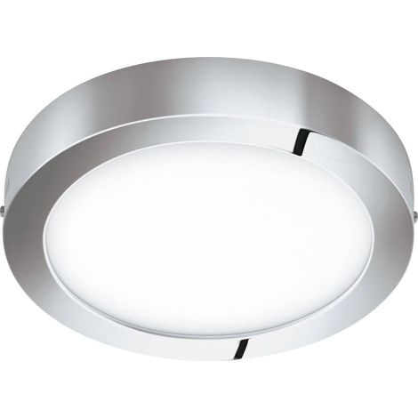 Plafonnier panneau LED EGLO 33667 Crosslink FUEVA-C chromé H : 4 cm Ø : 30 cm dimmable IP442700-6500K avec fonction Connect