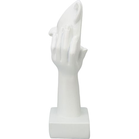 Sculpture Moderne en Résine Blanche, Décoration Murale pour Salon et Bureau (1/5)