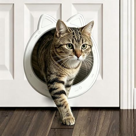 Grande Porte intérieure pour Chat, Porte intérieure sans volet, Porte pour Chat, Porte pour Animaux domestiques,sans entraînement, jusqu'à 10 kg (1/4)