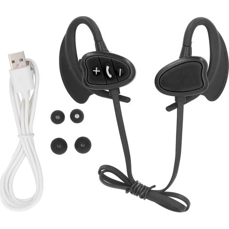 Casque sans fil Bluetooth 5.4 avec réduction de bruit et résistance à l'eau IPX8, 32 Go de mémoire, idéal pour la plongée, la course à pied et le surf - Noir (1/5)