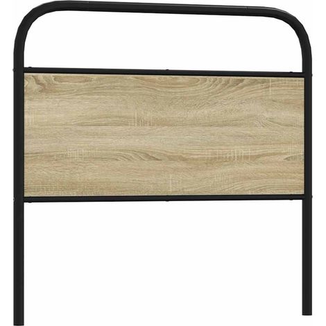 Cabecero de acero y madera de ingeniería roble Sonoma 90 cm vidaXL (1/5)