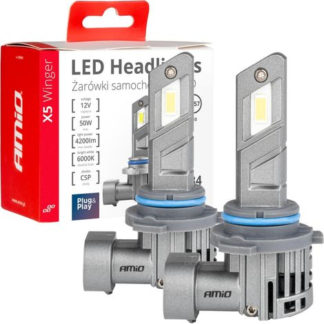 Bombillas LED Canbus para coche X5 Winger HB4 6000K amio-03949 (1/5)