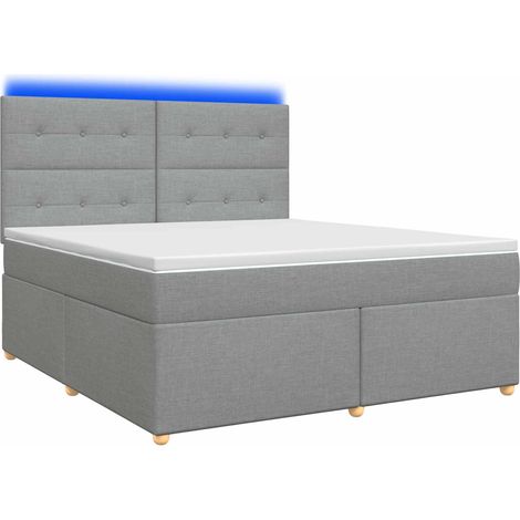 Maison Exclusive - Letto box spring con materasso Grigio Chiaro 140 x 190 cm (1/5)