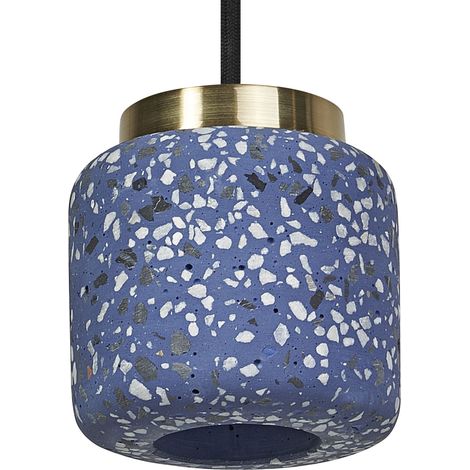 OSRAM Decor Terrazzo Suspension décorative aux accents dorés, 100mm, avec culot enfichable GU10, bleu