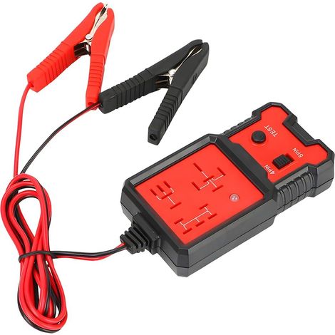 12-V-Automobil-Elektronik-Relaistester, Batterierelais-Tester-Testgerät, Auto-Relais-Diagnosetool, Autobatterie-Prüfer mit Clips, tragbar, hitzebeständig