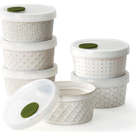 Ramequins Céramique 118 ml avec Couvercles Silicone