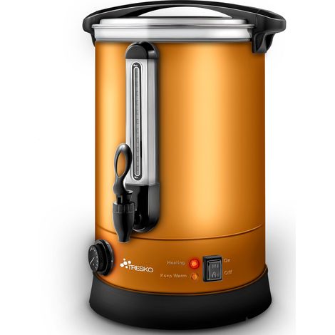 TRESKO® Glühweinkocher Kupfer 6,8L / 1500W Einkochautomat aus Edelstahl Glühweinkessel Glühweinautomat Heißgetränkeautomat Heißwasserspender