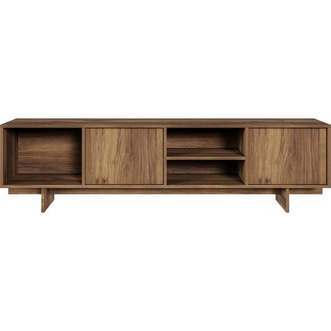 Selsey SANVA - Meuble TV avec 2 portes et 3 niches - 200 cm - noyer warmia (1/5)