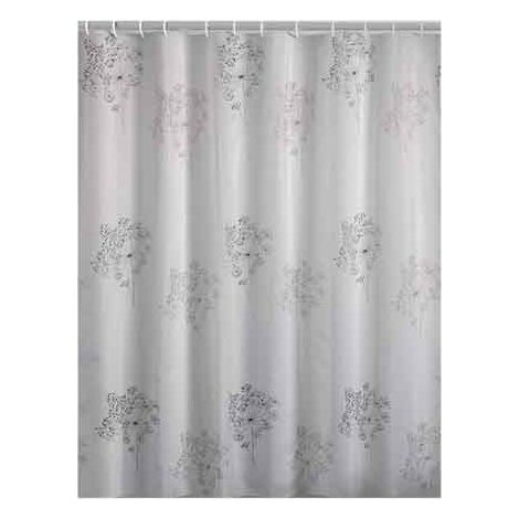 TENDA DOCCIA IN POLIESTERE 'PARFUME' 180x200 cm - Bianco/Nero - GEDY