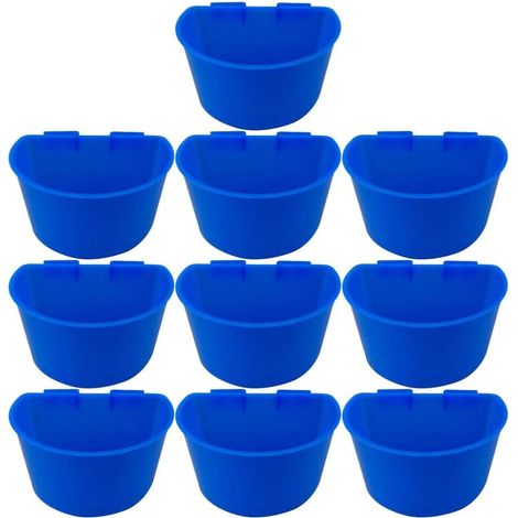 Lot de 10 abreuvoirs en plastique pour poussins, cailles, pigeons, 9x6x3 cm – DELKEVIC (1/5)