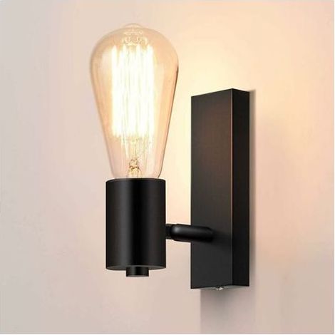 Applique Murale Intérieur industrielle Spot Mural Design Rétro Luminaire Murale Orientable Métal Eclairage Mural Vintage pour Restaurant Cuisine Couloir Café Enfant Bar E27 (sans ampoule)-Fei Yu (1/4)