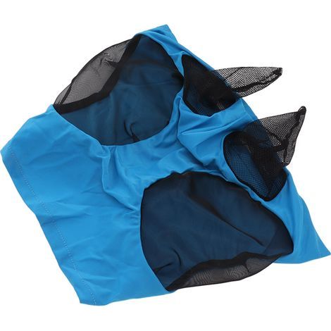 Masque d'équitation en filet. respirant et élastique. avec cache-oreilles. bleu. (1/5)