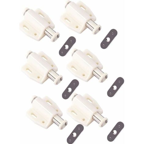Serrure Magnétique - 46 x 38 x 19 mm - Pour Armoires Étagères Casiers - 6 Pièces - Beige (1/4)