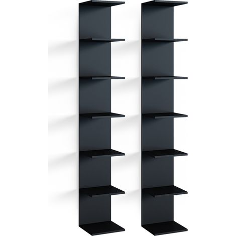 Estante de pared Paolo, Negro, 30 x 190 cm abra, Vicco