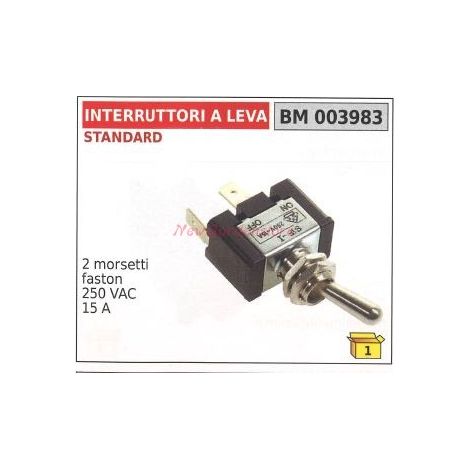 Interruptor de palanca STANDARD 2 bornes faston 250 vac 15 A 003983
