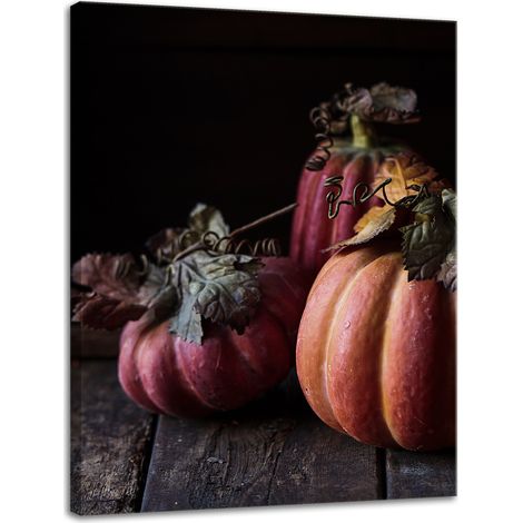 Leinwanddruck Küche Kürbisse Bananen Herbst 30x40