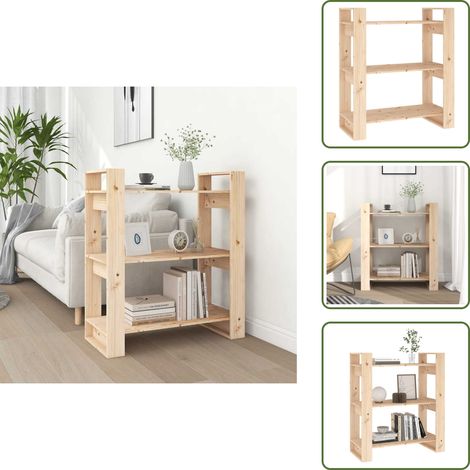 The Living Store Bibliothèque/Séparateur de pièce 80x35x91 cm Bois massif Pin - Bibliothèque décorative (1/5)