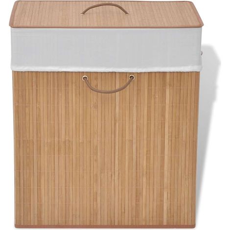 Panier à linge rectangulaire Bambou Naturel (1/5)
