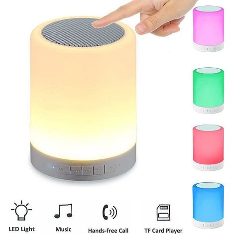 TrAdE Shop Traesio - Cassa Lampada Smart Lamp Speaker Bluetooth Multicolor Timer/aux/sd Card - (1/5)