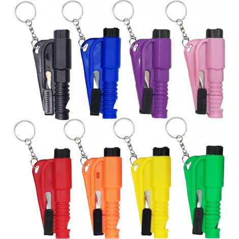 Ensemble de 8 pièces de haute qualité, neuf, comprenant un coupe-ceinture de sécurité et un brise-vitre 3 en 1, pour voiture. (1/2)