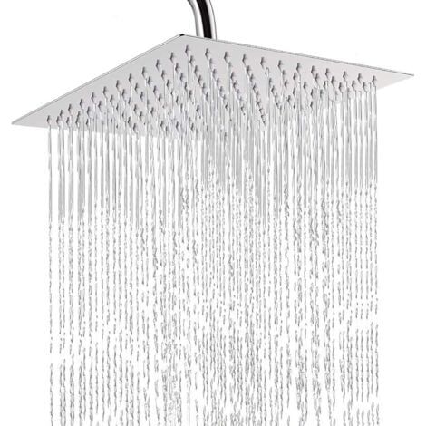 Pommeau de douche carré haute pression ultra-mince en acier inoxydable 304 de 10 pouces, jet supérieur anti-calcaire réglable (1/5)