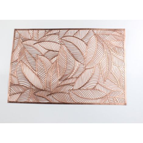 Roségoldene Platzsets, 2er-Set, 45 x 30 cm, abwaschbar, aus PVC. (1/5)