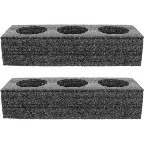 Tabletts für Kaffeetassen, 3-Loch-Befestigungswinkel, Verpackungstabletts für Milchtee zum Mitnehmen – 29,50 x 10,00 x 6,50 cm – Schwarz (1/4)