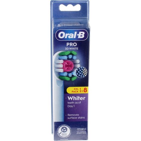 Oral-b - spazzolino da denti oral-b 3d white refill xf 8ct - 8006540894620 - 8006540894620