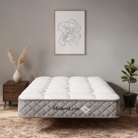 Matelas coloris blanc en foam Spring Polyester 200 x 90 x 20 cm (1/5)