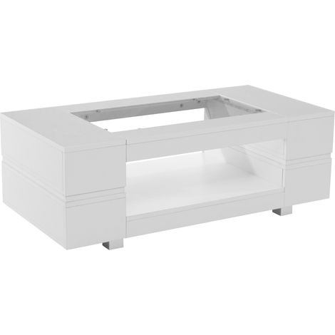 Table basse LED blanche avec commande via application Bluetooth, table à café, table de canapé, table de salon, adaptée pour les fêtes, le bureau et le salon (1/5)