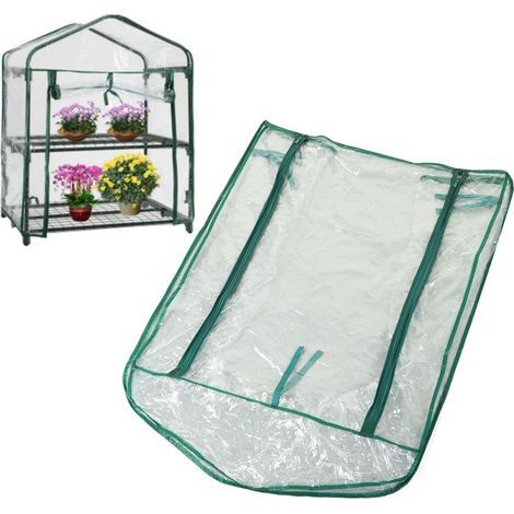 CCYKXA Replacement Greenhouse Cover 70×50×93cm, Mini Insulating Plant Cover, Transparent PVC Greenhouse Plant Cover with Zipper Door for 2-Tier Shelves