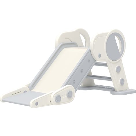 Foldable Kids Slide, Freestanding Baby Slide, for Ages 1.5--3 Years, Grey & Beige (1/5)