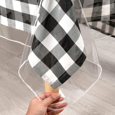 Nappe de table transparente 137x180 cm rectangulaire, imperméable, lavable, protection de table en PVC