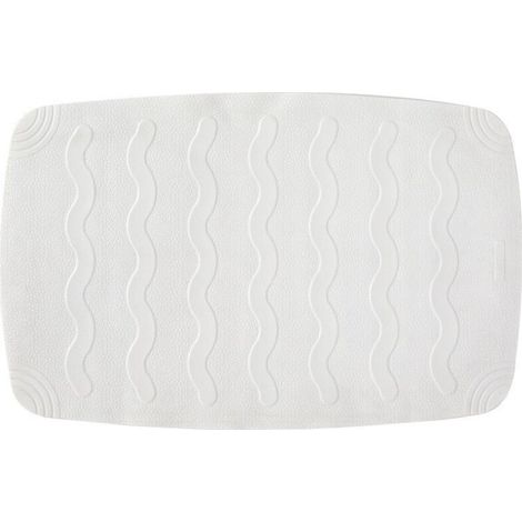 Wavy bathroom mat with suction cups, TPE non-slip bathroom mat, shower mat, white, 45 x 75 cm