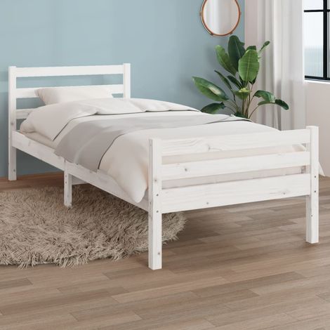 Massivholzbett Weiß 100x200 cm vidaXL (1/5)