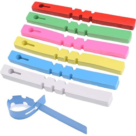 Etiquetas colgantes de plástico para árboles, marcadores de árboles, etiquetas para viveros de plantas de jardín (120 piezas, colores variados)