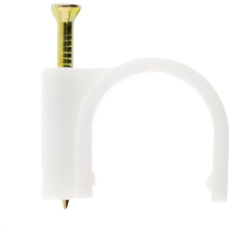 Lot de 100 crochets de fixation Ø6mm - Blanc - Zenitech