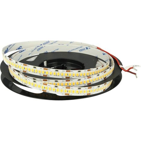 24V Bobina Striscia Led 20W/M Bianco Caldo 3000K 1200 Smd 2835 5 Metri IP20