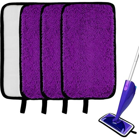 Lntyq Wiederverwendbare Reinigungspads, kompatibel mit Swiffer Wet Jet Mop, 4er-Pack Mikrofaser-Wet Jet Pad-Nachfüllungen für den Nass- und Trockengebrauch, Ersatzpads für Swiffer WetJet (1/5)