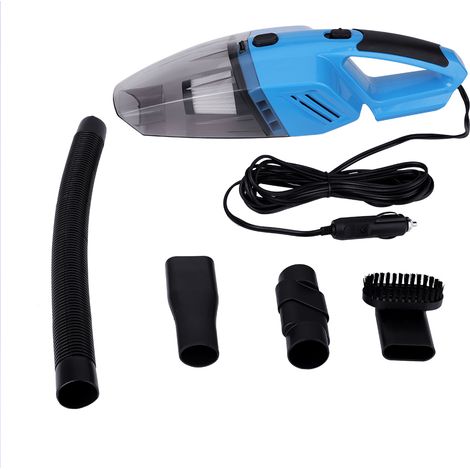 Aspirateur portable pour voiture 12 V 120 W, puissance d'aspiration 3500 PA, pour poussière humide et sèche, modèle à main (bleu) (1/5)